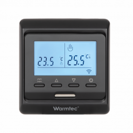 Warmtec T520 Wi-Fi, czarny, podtynkowy programowalny czujnik powietrzny i podłogowy