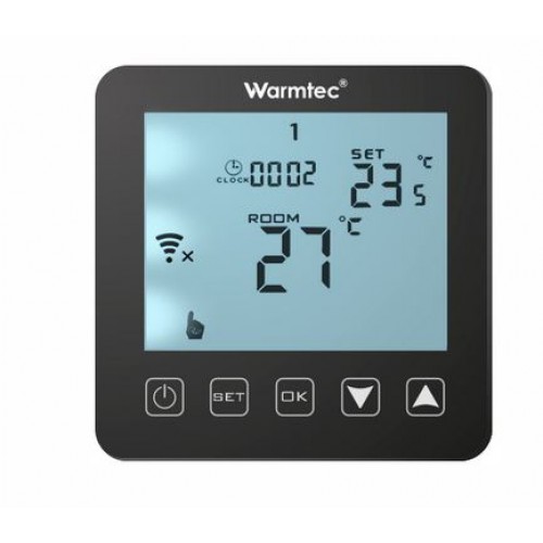 PRT-01 Warmtec  regulator temperatury WiFi z czujnikiem powietrznym lub podłogowym czarny