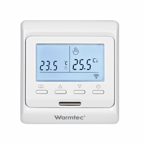 Warmtec T520 Wi-Fi, biały, podtynkowy programowalny czujnik powietrzny i podłogowy